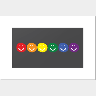 Smiley Faces Rainbow Pride Posters and Art
